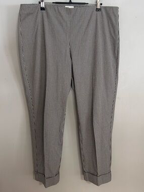 J Jill Premium Bi Stretch Gingham Ankle Pants 16P Preppy Office Chic Old Money